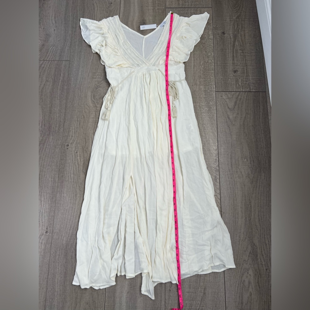 NWT Baltic Born Jennifer Deep V Neck Maxi Dress With Ruffle Sleeves Size Medium - Picture 10 of 14